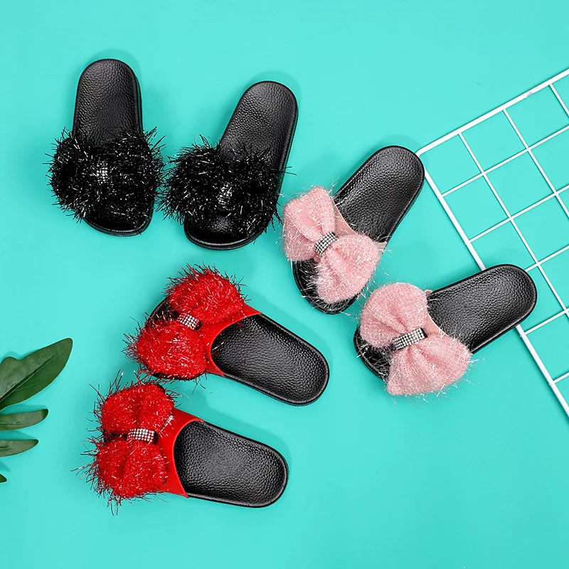 2019 Girls Rhinestone Bow-tie Anti-slip Slippers, Kids household & Outside Summer Footwear with soft bottom, Pink, Red, Black
2019 Girls Rhinestone Bow-tie Anti-slip Slippers, Kids household & Outside Summer Footwear with soft bottom, Pink, Red, Black