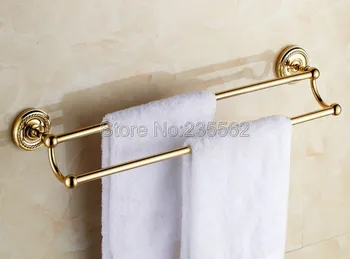 Bathroom Accessory Modern Wall Mounted Double Towel Bars Holder Gold Color Brass Finish lba602
Bathroom Accessory Modern Wall Mounted Double Towel Bars Holder Gold Color Brass Finish lba602
