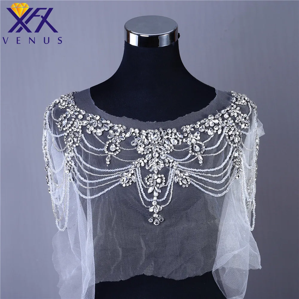 XINFANGXIU 1 PC Handmade Crystal Bodice Beads Patches Large Applique Beaded Dress Embellishment for Clothing Evening Dresses
XINFANGXIU 1 PC Handmade Crystal Bodice Beads Patches Large Applique Beaded Dress Embellishment for Clothing Evening Dresses