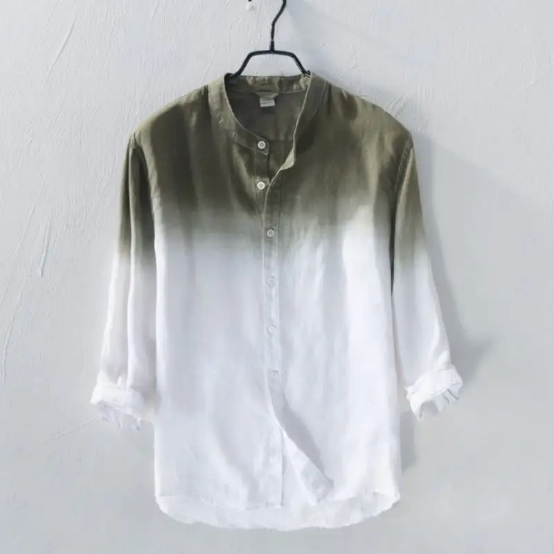 Top quality 2019 New Summer Men's three-quarter sleeve shirts fashion Gradient color stand-collar mens shirts casual mens tops
Top quality 2019 New Summer Men's three-quarter sleeve shirts fashion Gradient color stand-collar mens shirts casual mens tops