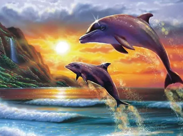 Full Squre Diamond Embroidery Iconscenery Diamond Painting Cross Stitch Kits Dolphins Pattern Rhinestones Wall Painting
Full Squre Diamond Embroidery Iconscenery Diamond Painting Cross Stitch Kits Dolphins Pattern Rhinestones Wall Painting