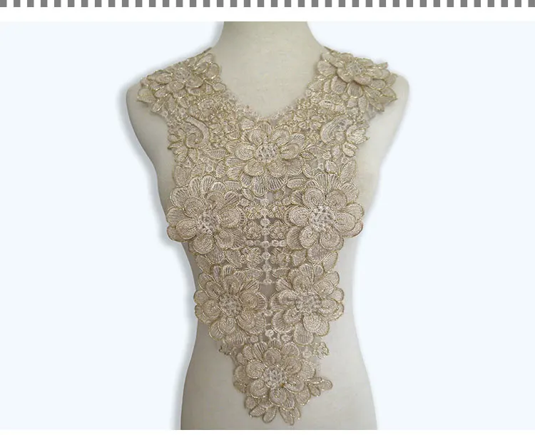 free shipping golden Embroidery polyester Long sew diy accessories craft collar applique patch neckline Venise lace fabric158
free shipping golden Embroidery polyester Long sew diy accessories craft collar applique patch neckline Venise lace fabric158