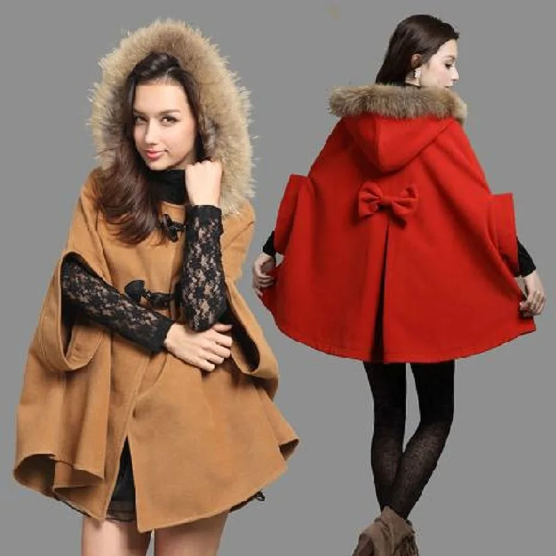 2016 Winter Coat Women Faux Fur Shawl Overcoat Hooded Poncho Batwing Half Sleeve Cape Cloak Embroidered Coat C565
2016 Winter Coat Women Faux Fur Shawl Overcoat Hooded Poncho Batwing Half Sleeve Cape Cloak Embroidered Coat C565