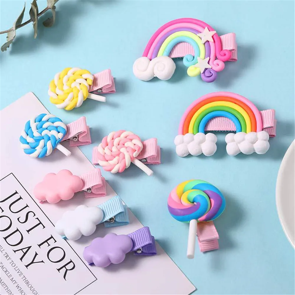 New Girls Cute Colorful Cloud Candy Rainbow Hairpins Children Hair Lovely Clips Barrettes Headband Kids Fashion Hair Accessories
New Girls Cute Colorful Cloud Candy Rainbow Hairpins Children Hair Lovely Clips Barrettes Headband Kids Fashion Hair Accessories