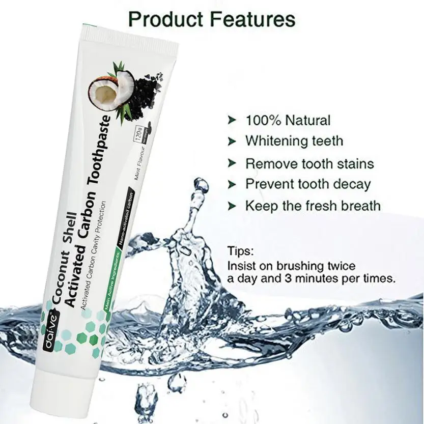 Toothpaste Coconut Shell Activated Charcoal Teeth Whitening Toothpaste Natural Black Mint Flavor DropShipping
Toothpaste Coconut Shell Activated Charcoal Teeth Whitening Toothpaste Natural Black Mint Flavor DropShipping