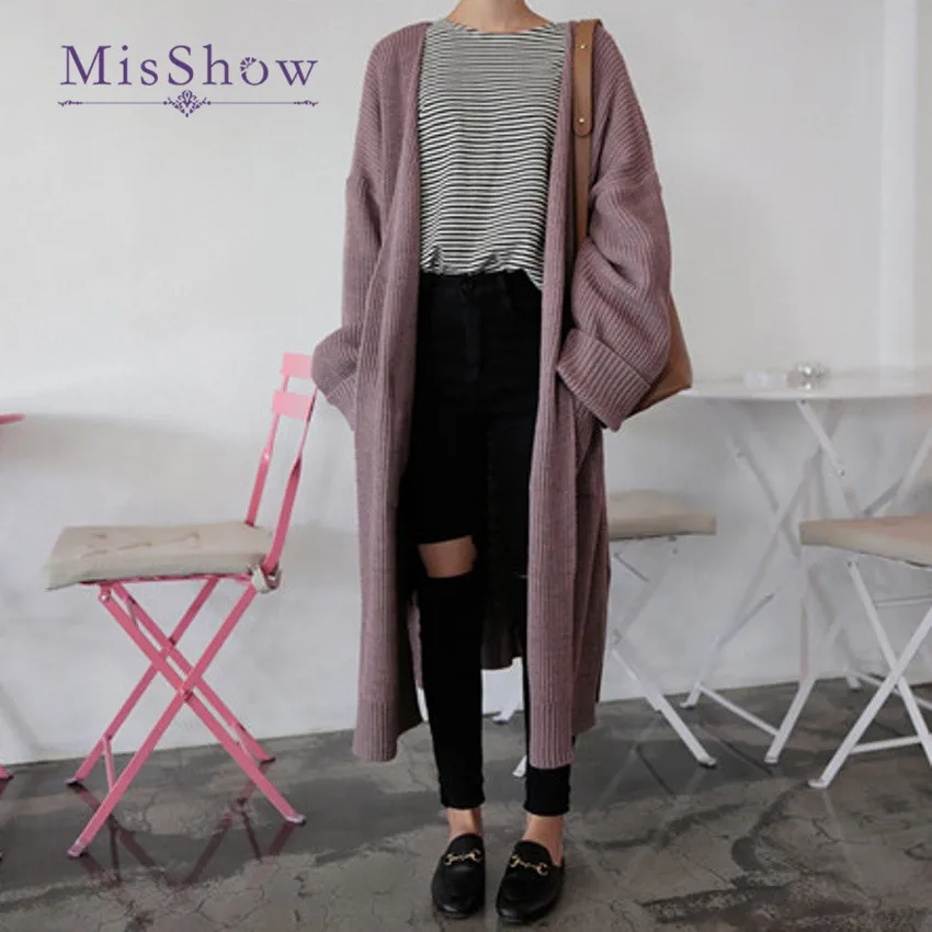 MisShow Autumn Winter Solid Color Pocket Cardigan Long Sleeve Loose Knitted Cardigan Soft Women Casual Knitted Sweaters
MisShow Autumn Winter Solid Color Pocket Cardigan Long Sleeve Loose Knitted Cardigan Soft Women Casual Knitted Sweaters