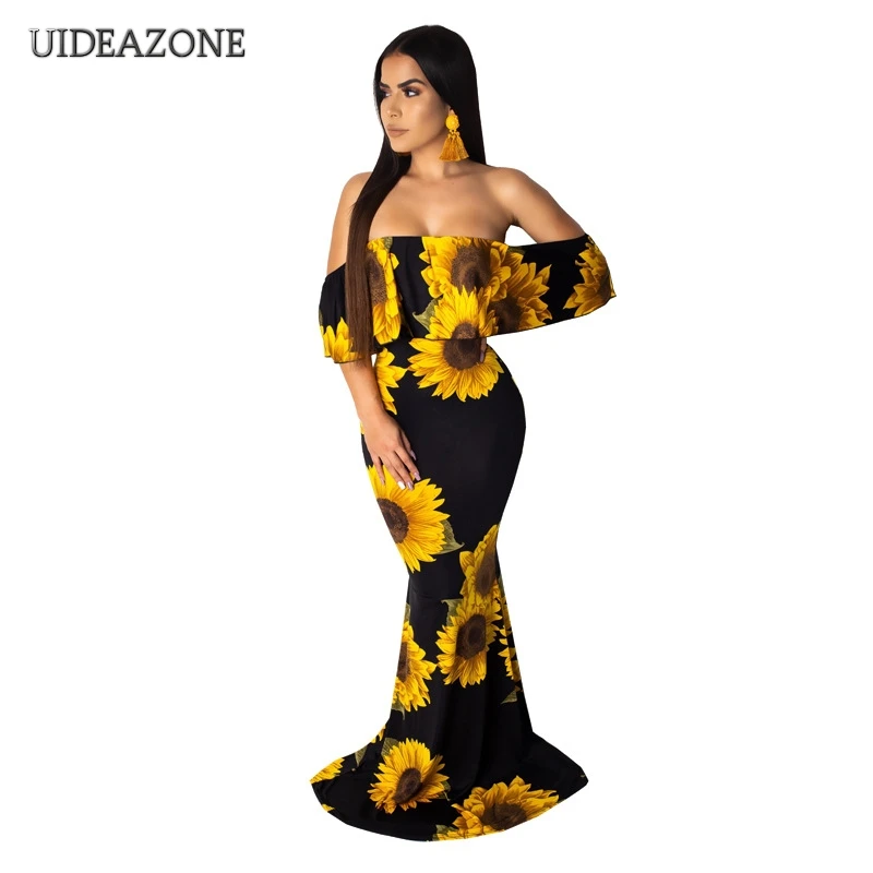 Women Digital Print Tube Top Dress Sexy Strapless Slash Neck Rose Sunflower Pattern Floor Length Maxi Dress
Women Digital Print Tube Top Dress Sexy Strapless Slash Neck Rose Sunflower Pattern Floor Length Maxi Dress