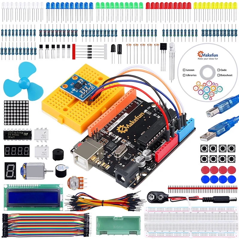 Keywish ADXL335 Starter Kit for Arduino UNO R3 with Tutorial ADXL335 Module H-Bridge L293D DC Motor Dot Matrix Display 19 Lesson
Keywish ADXL335 Starter Kit for Arduino UNO R3 with Tutorial ADXL335 Module H-Bridge L293D DC Motor Dot Matrix Display 19 Lesson