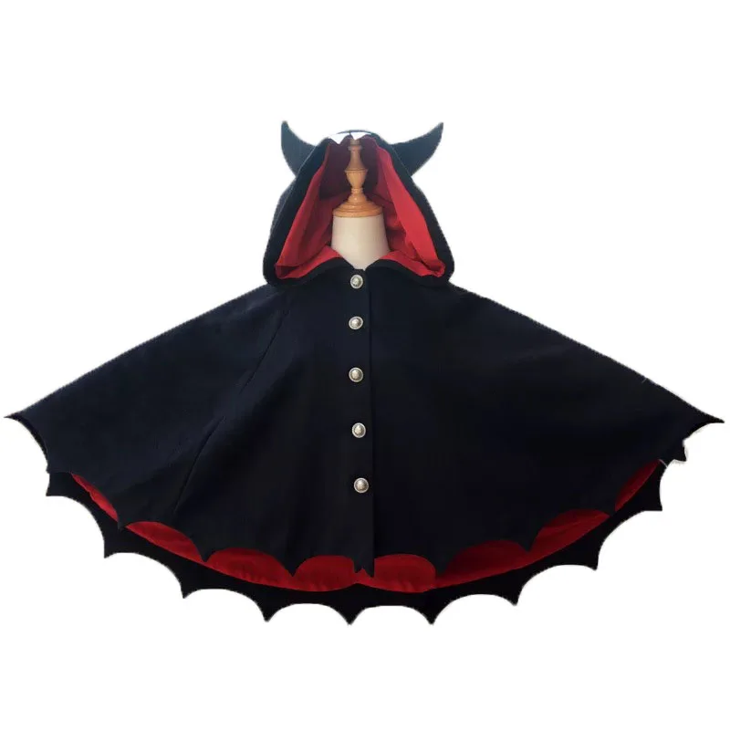 Fleece Poncho Hoodie Cloak Coat Women Halloween Black Evil Bat Wing Horror Demon Costume Goth Shawl Ear Hooded Sweater For Lady
Fleece Poncho Hoodie Cloak Coat Women Halloween Black Evil Bat Wing Horror Demon Costume Goth Shawl Ear Hooded Sweater For Lady