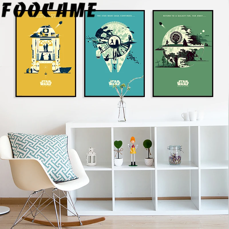 FOOCAME Star Wars Cartoon Movie Posters and Prints Nursery Wall Art Canvas Painting Living Room Kids Room Decoration Pictures
FOOCAME Star Wars Cartoon Movie Posters and Prints Nursery Wall Art Canvas Painting Living Room Kids Room Decoration Pictures