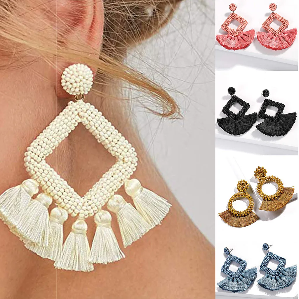 Fashion Tassel Earrings Ethnic Fringed Earrings Women Jewelry Bohemian Round Beads Ear wholesale SY
Fashion Tassel Earrings Ethnic Fringed Earrings Women Jewelry Bohemian Round Beads Ear wholesale SY