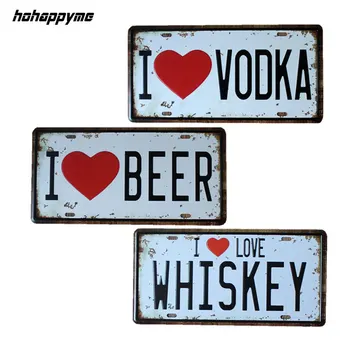 15*30 cm I Love Vodka/Beer/Whiskey Pub Signs Wall Decorative Plates Vintage Plaque
15*30 cm I Love Vodka/Beer/Whiskey Pub Signs Wall Decorative Plates Vintage Plaque