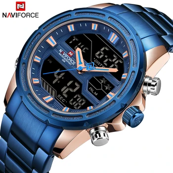 NAVIFORCE Watch Men Fashion Sport Watches Male Full Steel Analog Quartz Digital Clock Waterproof Watch Relogio Masculino Blue
NAVIFORCE Watch Men Fashion Sport Watches Male Full Steel Analog Quartz Digital Clock Waterproof Watch Relogio Masculino Blue