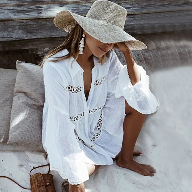 White Bohemian Beach Dresses Women 2019 Long Sleeve Loose Shirt Dress Femme Holiday Bohemian Casual Mini Dress
White Bohemian Beach Dresses Women 2019 Long Sleeve Loose Shirt Dress Femme Holiday Bohemian Casual Mini Dress