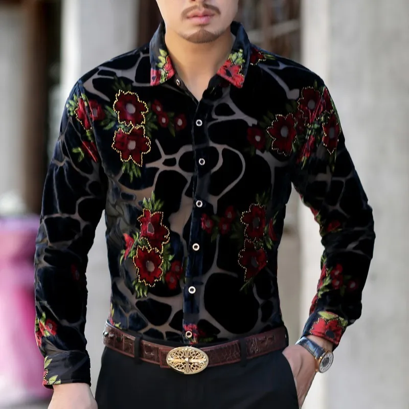Gold Black Leopart Print Shirt Velvet Transparent Shirt Men 2018 Autumn Long Sleeve Business immiate silk flower shirt men
Gold Black Leopart Print Shirt Velvet Transparent Shirt Men 2018 Autumn Long Sleeve Business immiate silk flower shirt men
