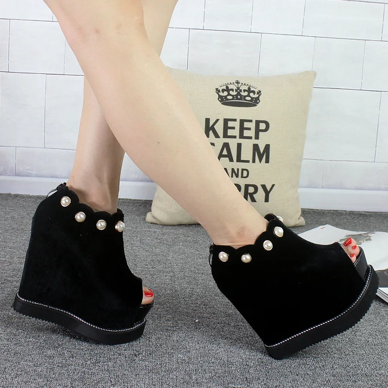 New 2017 Spring Suede Slope With Thick Women's Fashion Pumps & Peep Toes High Heel Wedges Black Womens Shoes 15cm
New 2017 Spring Suede Slope With Thick Women's Fashion Pumps & Peep Toes High Heel Wedges Black Womens Shoes 15cm