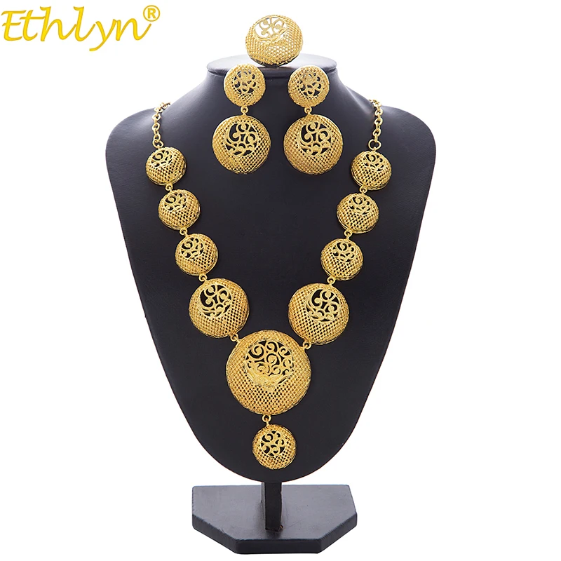 Ethlyn Necklace/Earrings/Ring Jewelry Set For Women Girls Gold Color Round Arab/Ethiopian Bridal Wedding/Party Gifts S194
Ethlyn Necklace/Earrings/Ring Jewelry Set For Women Girls Gold Color Round Arab/Ethiopian Bridal Wedding/Party Gifts S194