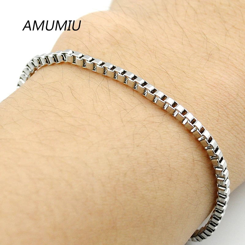 AMUMIU 0.99 Fashion Jewelry Gents Ladies Bracelet Stainless Steel 3MM Box Chain Wholesale HZB089
AMUMIU 0.99 Fashion Jewelry Gents Ladies Bracelet Stainless Steel 3MM Box Chain Wholesale HZB089