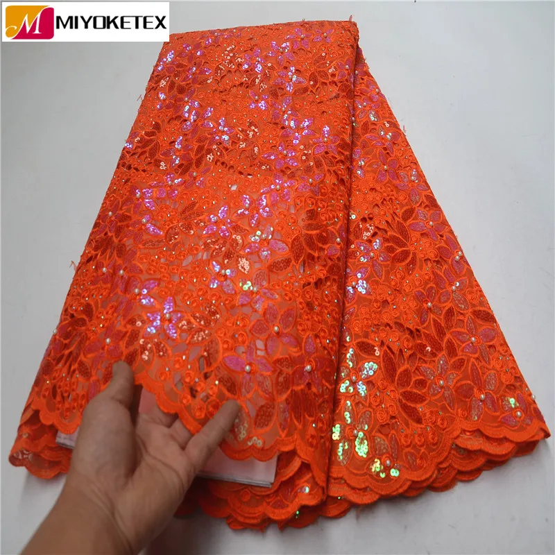 2019 Latest Orange African tulle Lace fabric high quality african organza lace fabric mesh laces with sequins for women PSA638-3
2019 Latest Orange African tulle Lace fabric high quality african organza lace fabric mesh laces with sequins for women PSA638-3