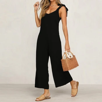 Summer Off Shoulder V Neck Sexy Bowknot Sling Jumpsuit Women Loose Backless Wide Leg Playsuits With Pockets Pink Casual Overalls
Summer Off Shoulder V Neck Sexy Bowknot Sling Jumpsuit Women Loose Backless Wide Leg Playsuits With Pockets Pink Casual Overalls