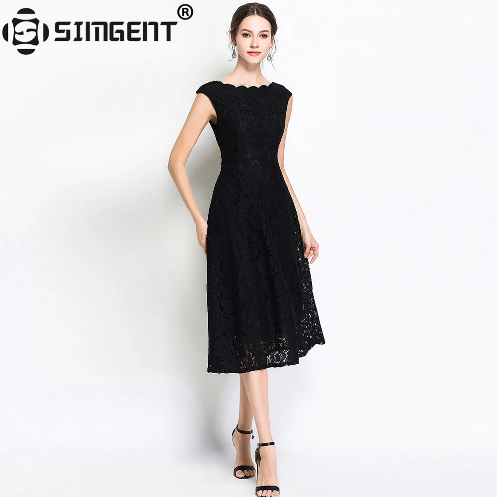 Simgent New Summer Fashion Women Wave Collar Sleeveless Casual Office Midi Lace Dress Vestidos Robe Dentelle Jurken SG85182
Simgent New Summer Fashion Women Wave Collar Sleeveless Casual Office Midi Lace Dress Vestidos Robe Dentelle Jurken SG85182