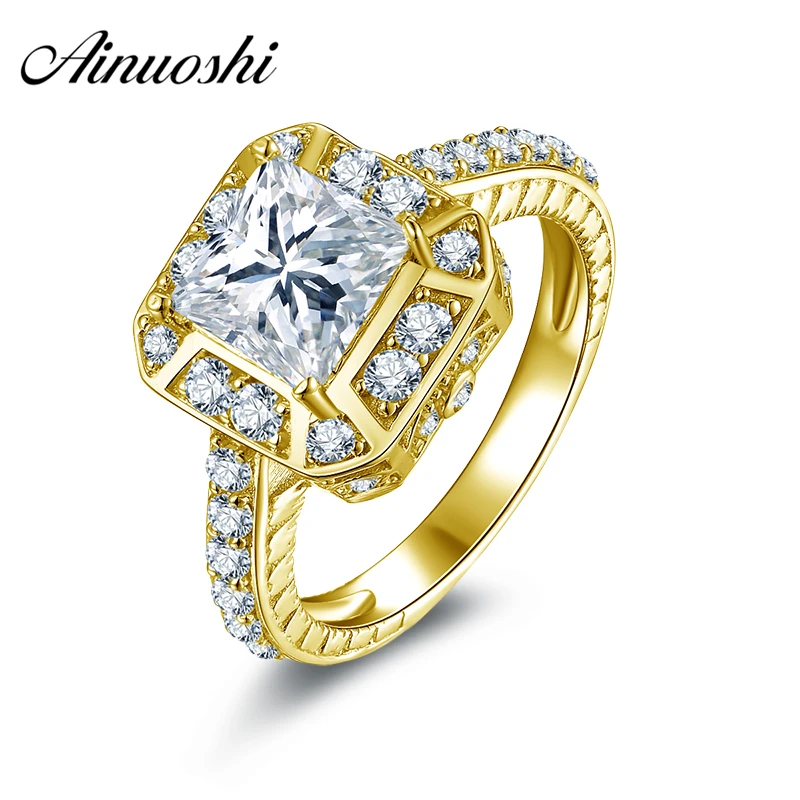 AINUOSHI 10k Solid Yellow Gold Wedding Ring 1.6 CT Simulated Diamond Engagement Femme Fine Jewelry Women Standard Finger Rings
AINUOSHI 10k Solid Yellow Gold Wedding Ring 1.6 CT Simulated Diamond Engagement Femme Fine Jewelry Women Standard Finger Rings