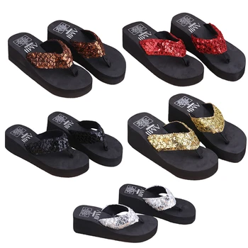 Summer Soft Women Wedge Sandals Sequin Thong Flip Flops Platform Slippers 
Summer Soft Women Wedge Sandals Sequin Thong Flip Flops Platform Slippers