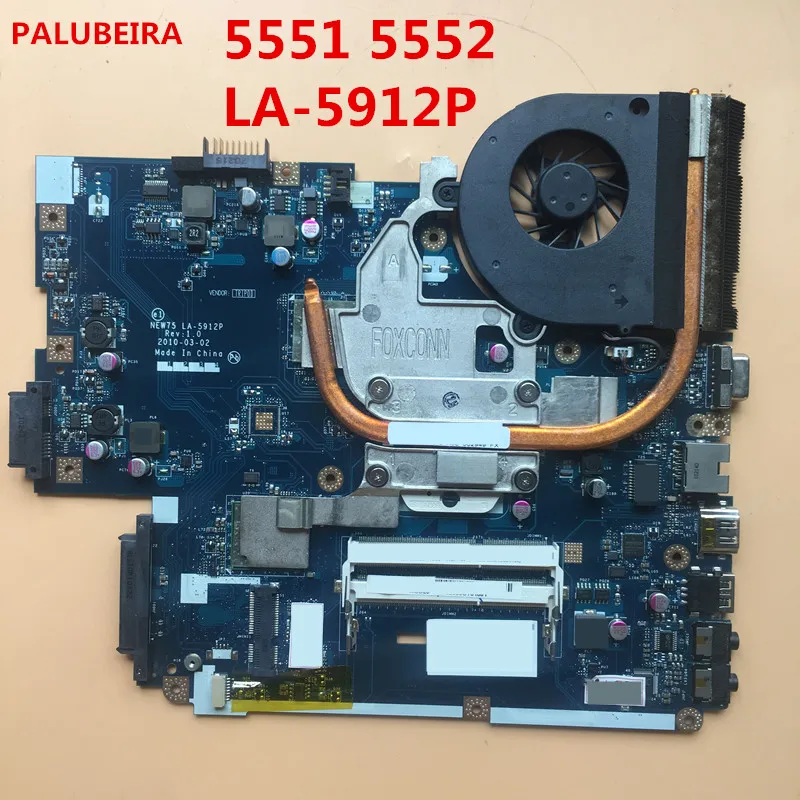 PALUBEIRA for Acer aspire 5551 5552 LA-5912P + heatsink=LA-5911P laptop motherboard DDR3 Tested perfect working
PALUBEIRA for Acer aspire 5551 5552 LA-5912P + heatsink=LA-5911P laptop motherboard DDR3 Tested perfect working