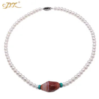JYX Bohimia pearl necklaces 5.5-6.5mm 100% real freshwater pearl necklace with natural Agate Pearls Pendant jewelry women 17"
JYX Bohimia pearl necklaces 5.5-6.5mm 100% real freshwater pearl necklace with natural Agate Pearls Pendant jewelry women 17"