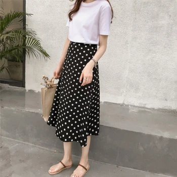 Vintage Women Summer Skirt High Waist A Line Chiffon Korean Streetwear Polka Dot Slim Long Skirt Black Red
Vintage Women Summer Skirt High Waist A Line Chiffon Korean Streetwear Polka Dot Slim Long Skirt Black Red