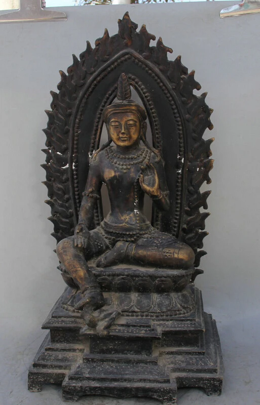 Collectible bronze S1439 25" Tibet Bronze Seat Green Tara Mahayana Buddhism enlightenment Goddess Statue B0403
Collectible bronze S1439 25" Tibet Bronze Seat Green Tara Mahayana Buddhism enlightenment Goddess Statue B0403