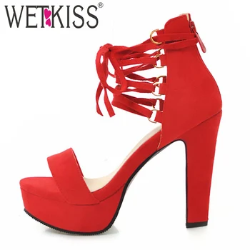 WETKISS High Heels Sandals Women Open Toe Footwear Party Platform Shoes Female Flock Cross Strap Shoes Woman Summer 2019 New
WETKISS High Heels Sandals Women Open Toe Footwear Party Platform Shoes Female Flock Cross Strap Shoes Woman Summer 2019 New