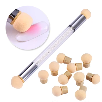 Double-ended Gradient Shading Pen Dotting Brush Sponge Head Rhinestone Handle Nail Art Tool with 10pcs Replaceable Sponge
Double-ended Gradient Shading Pen Dotting Brush Sponge Head Rhinestone Handle Nail Art Tool with 10pcs Replaceable Sponge