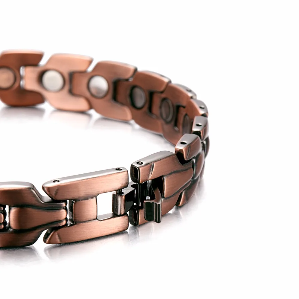 Pulsera magn/ética y curativa de Color Gris Hecha de Cobre