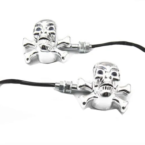 Universal Motorcycle Accessories Parts Skull LED Turn Signal Lights Indicators Chrome Cruiser Chopper Cafe Racer Atv Scooter
Universal Motorcycle Accessories Parts Skull LED Turn Signal Lights Indicators Chrome Cruiser Chopper Cafe Racer Atv Scooter