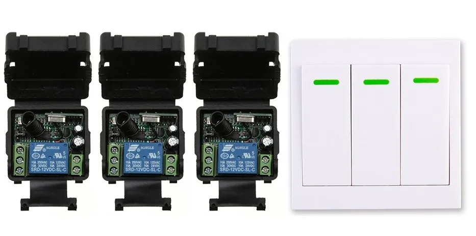 New digital Remote Control Switch DC12V 3* Receiver Wall Transmitter Wireless Power Switch 315MHZ Radio Controlled Switch Relay
New digital Remote Control Switch DC12V 3* Receiver Wall Transmitter Wireless Power Switch 315MHZ Radio Controlled Switch Relay