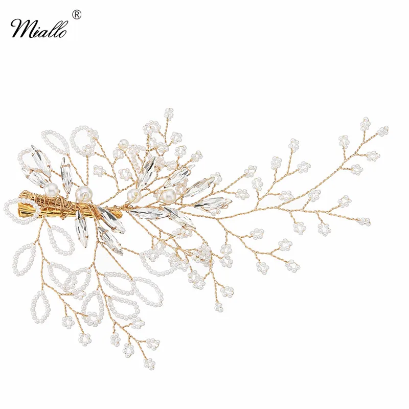 Miallo Fashion Wedding Barrettes Ivory White Pearl Gold Color Branch Bridal Hair Clips Hair Jewelry Accessories Bride Hairpieces
Miallo Fashion Wedding Barrettes Ivory White Pearl Gold Color Branch Bridal Hair Clips Hair Jewelry Accessories Bride Hairpieces