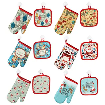 KLV New Christmas Pattern Microwave Oven Glove Disk Mat Set Baking Heat Resistant Mitts High Quality
KLV New Christmas Pattern Microwave Oven Glove Disk Mat Set Baking Heat Resistant Mitts High Quality