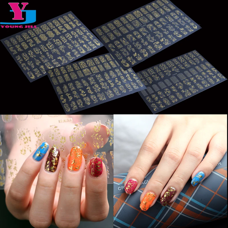 4Pcs Gold Metallic 3D Nail Art Stickers New Nail Stamping Plates UV Gel Polish Nail Decals Art Decorations Mix Design Nails Wrap
4Pcs Gold Metallic 3D Nail Art Stickers New Nail Stamping Plates UV Gel Polish Nail Decals Art Decorations Mix Design Nails Wrap