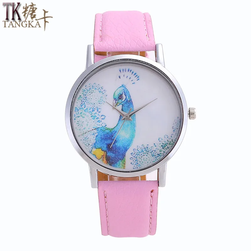 TANGKA women's quartz watch Simple style Blue peacock icon digital pointer mirror fashion leather watch
TANGKA women's quartz watch Simple style Blue peacock icon digital pointer mirror fashion leather watch
