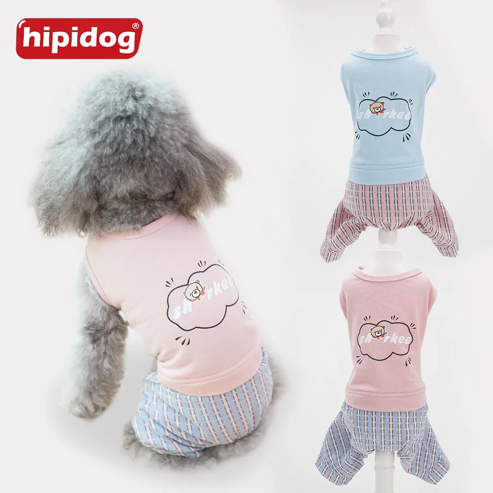 Hipidog Pet Dog Bear Letters Printed T-shirt Striped Pants Spring Summer Stitching Jumpsuit Lovely Cartoon Style Romper Clothes
Hipidog Pet Dog Bear Letters Printed T-shirt Striped Pants Spring Summer Stitching Jumpsuit Lovely Cartoon Style Romper Clothes