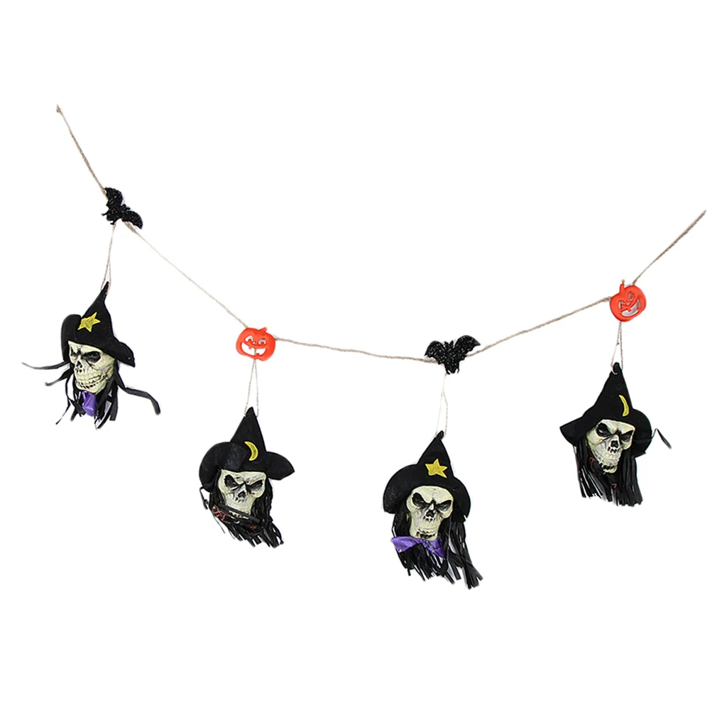 Halloween Skull Skeleton Banner Hanging Garland Party Decoration