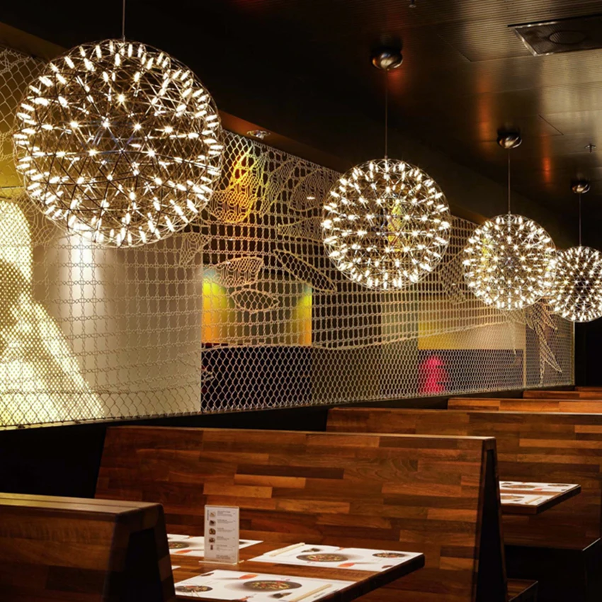 Post-Modern Art Stainless Steel LED Pendant Lights Sparking Ball Hanging Lamp Lighting Fixtures Hotel Lobby Suspension Luminaire
Post-Modern Art Stainless Steel LED Pendant Lights Sparking Ball Hanging Lamp Lighting Fixtures Hotel Lobby Suspension Luminaire
