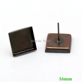 16mm Antique copper tone Plated Blank Earrings Base Square Deep Bezel tray Stud Earrings Post Settings Crafts Findings Wholesale
16mm Antique copper tone Plated Blank Earrings Base Square Deep Bezel tray Stud Earrings Post Settings Crafts Findings Wholesale