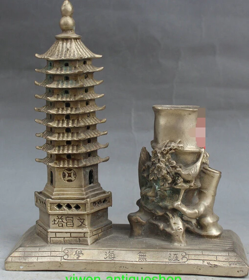 160@g++8" Chinese Palace Silver WenChang Tower Plum Bamboo Bird Brush Pot Pencil Vase statue
160@g++8" Chinese Palace Silver WenChang Tower Plum Bamboo Bird Brush Pot Pencil Vase statue