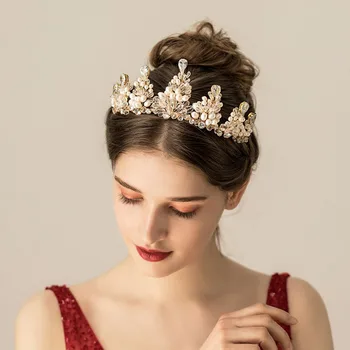 SLBRIDAL Handmade Gold Rhinestones Crystal Freshwater Pearls Flower Wedding Tiara Headband Bridal Hair Accessories Women Jewelry
SLBRIDAL Handmade Gold Rhinestones Crystal Freshwater Pearls Flower Wedding Tiara Headband Bridal Hair Accessories Women Jewelry