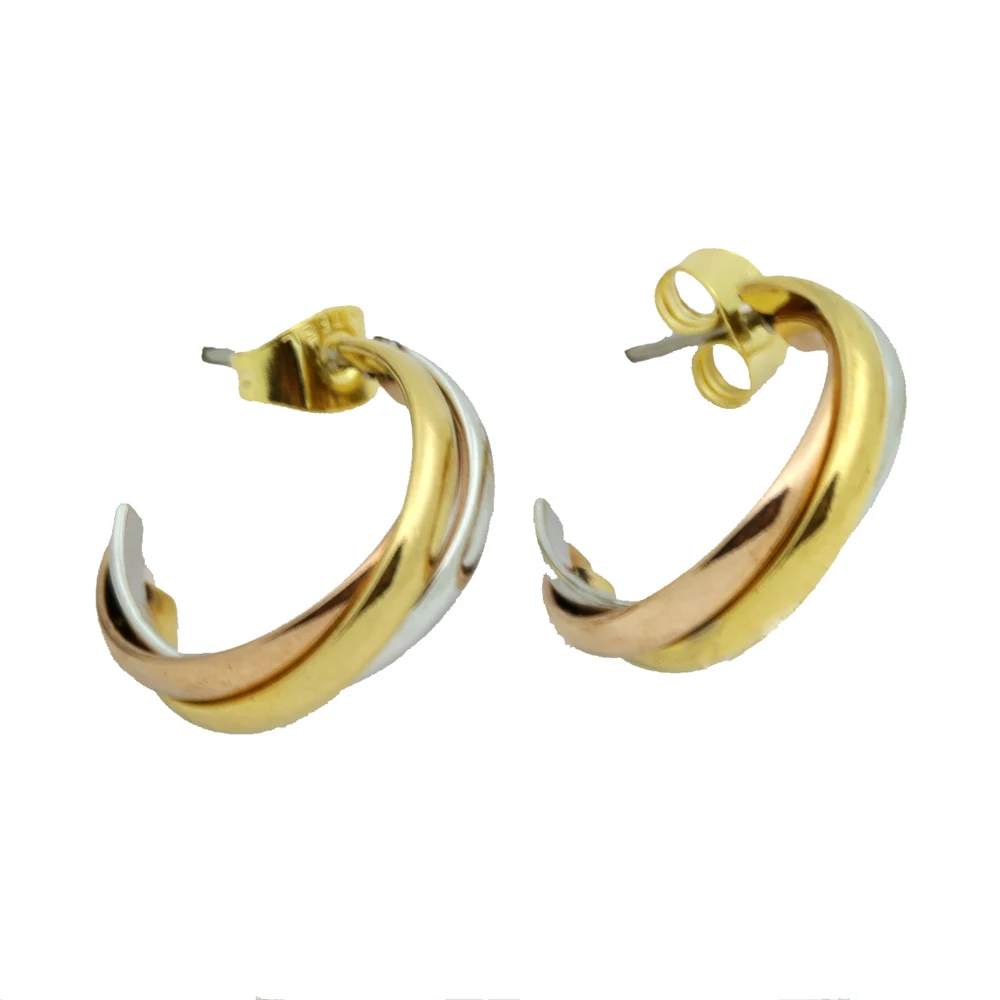 Top Quality Classical 3 Rounds Rose Yellow White Gold Gold Colour Stud Earrings Fashion Jewelry Lover Earrings Wholesale
Top Quality Classical 3 Rounds Rose Yellow White Gold Gold Colour Stud Earrings Fashion Jewelry Lover Earrings Wholesale