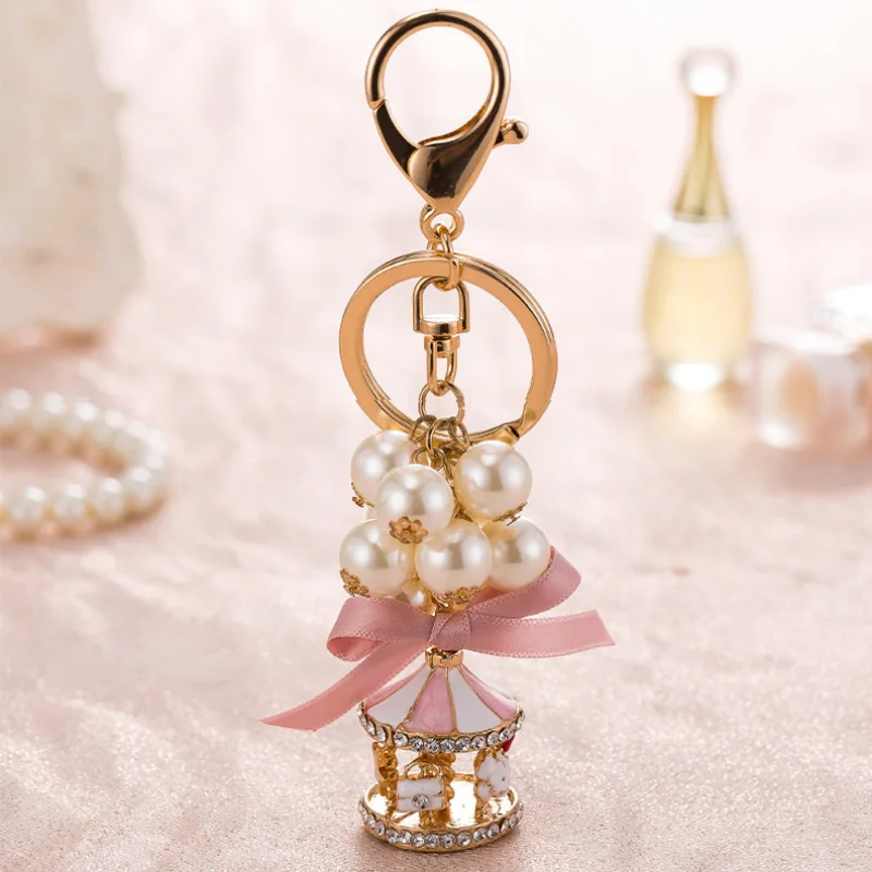 3 Color Elegant Pearl Merry-go-round Keychain Pink Bowknowt Key Chain Key Ring Key Holder Women Bag Charm Ornaments Porte Clef
3 Color Elegant Pearl Merry-go-round Keychain Pink Bowknowt Key Chain Key Ring Key Holder Women Bag Charm Ornaments Porte Clef