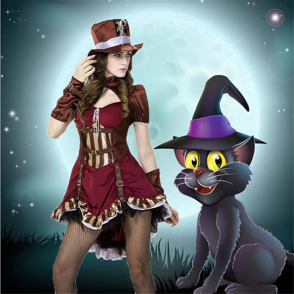 Cosplay Adult Alice In Wonderland Mad Hatter Costume for Women Halloween Witch Dress Sexy Magician Costume Magic Show Wear
Cosplay Adult Alice In Wonderland Mad Hatter Costume for Women Halloween Witch Dress Sexy Magician Costume Magic Show Wear