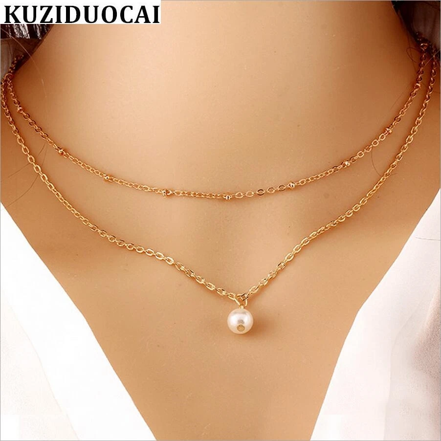 Kuziduocai New Fashion Jewelry Alloy Double layer Pearl Simple Choker Necklaces & Pendants For Women Collier Colar Kolye N-145
Kuziduocai New Fashion Jewelry Alloy Double layer Pearl Simple Choker Necklaces & Pendants For Women Collier Colar Kolye N-145